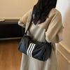 Striped Water-resistant Pillow Bag Women's Shoulder Crossbody Bag