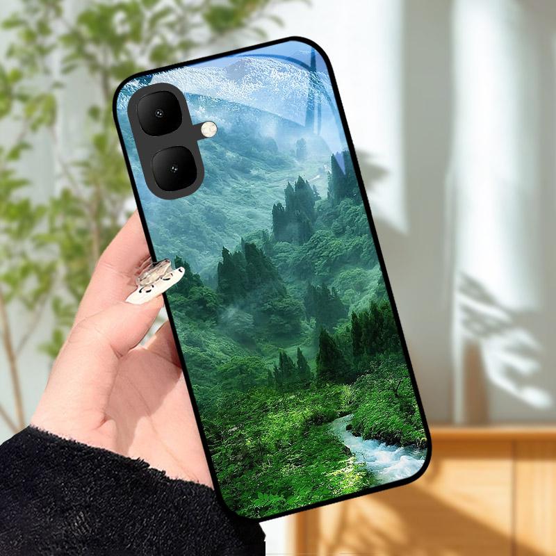 For Infinix Smart 10 X6725 Case Tempered Glass Shockproof Back Cover Phone Cases For Tecno Pop 10 Camera Protective Shell Fundas