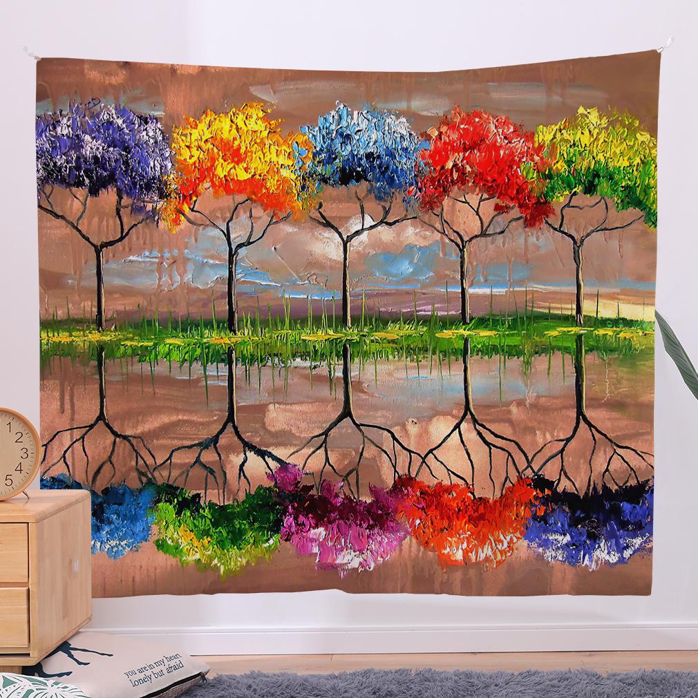 Tapestry Oil Painting Series Hanging Cloth Hanging Digital Cretonne Bedroom Bedside Background Cloth