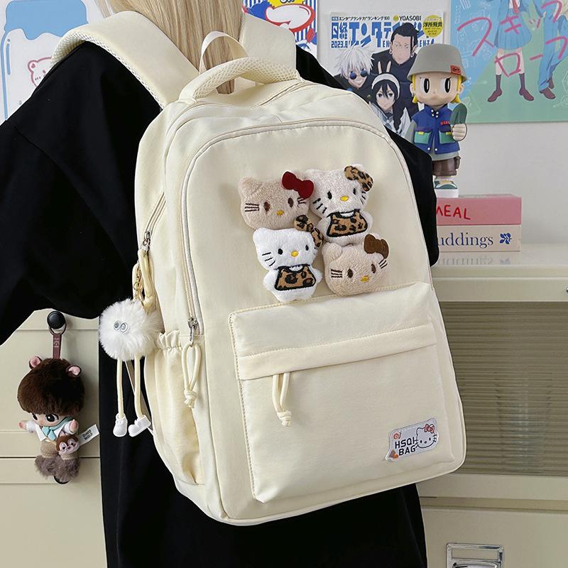 Schoolbaghellokitty cute doll backpack female large capacity middle and high school student schoolbag anti-theft zipper leisure bag