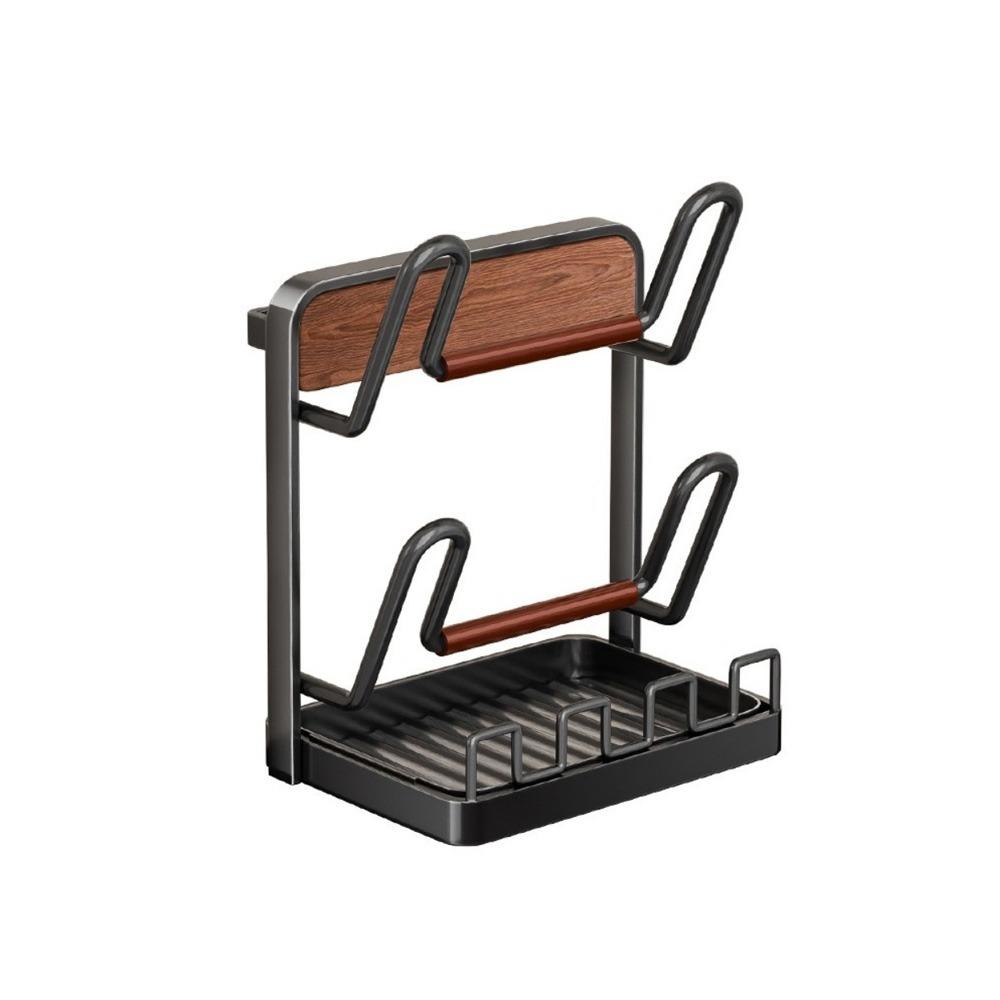 Carbon Steel Kitchen Storage Rack Space Saving Cutting Board Holder Pot Lid Rack  Kitchen 2 Layers