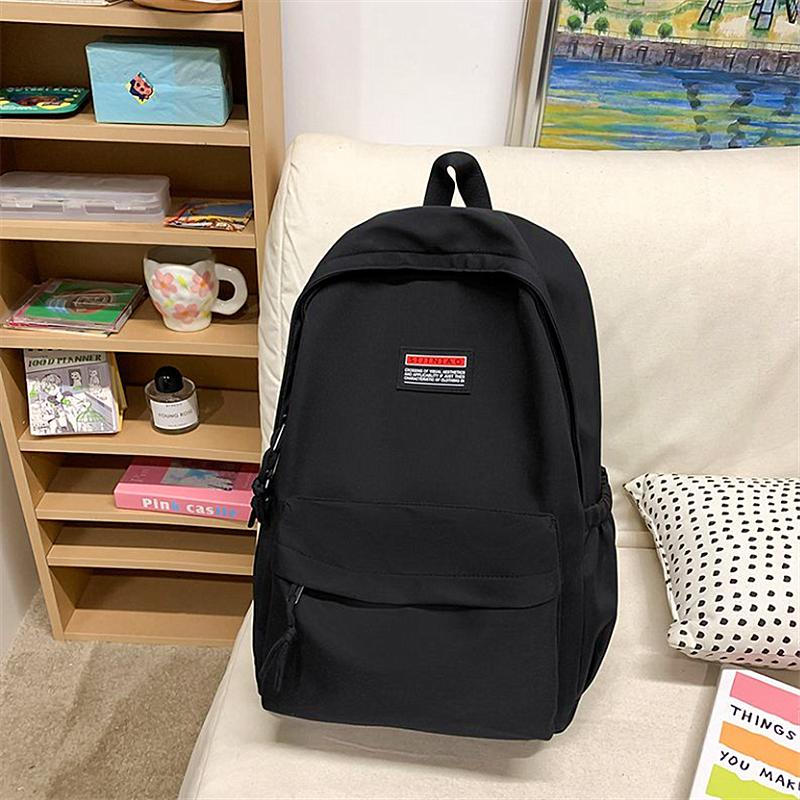 Plecak studencki damski prosty casualowy jednolity kolor o dużej pojemności