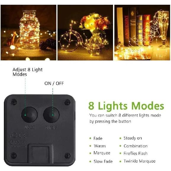 Outdoor Solar String Lights LED Waterproof Copper Wire Xmas Garden Party Decor