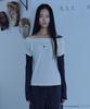 Beleuso Off-Shoulder Punched Top