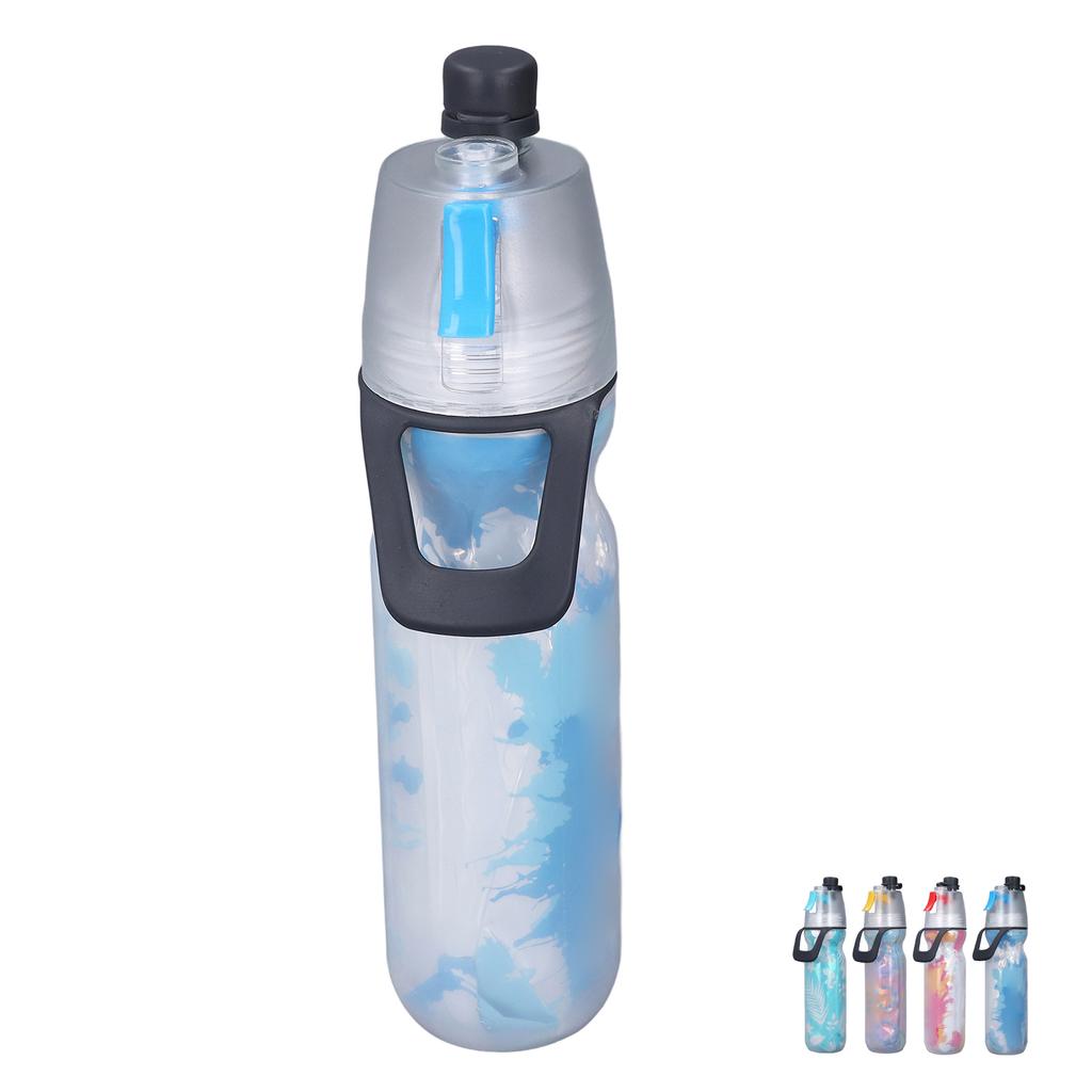 PE Misting Water Bottle Spray Mist Sports Water Bottle Reusable Cooling Drinking Bottle with Double