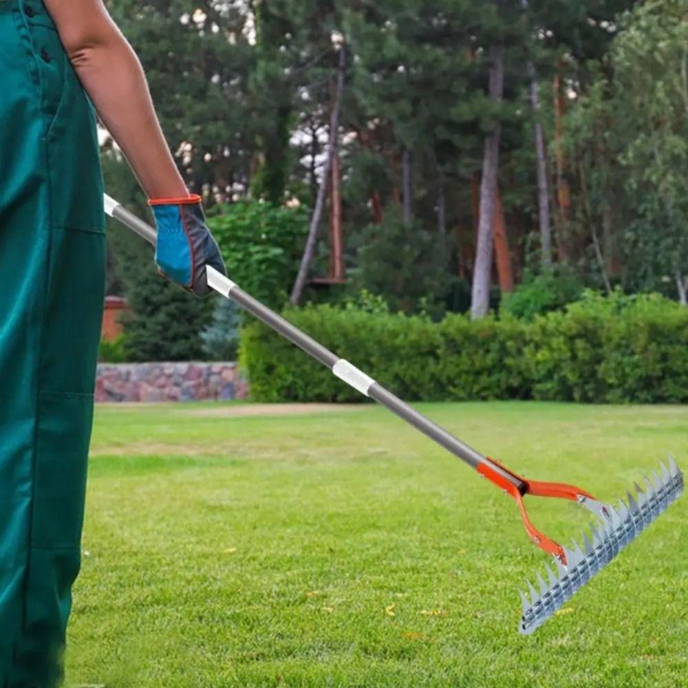 Durable Couch Grass Rake Removable Soil Aerator Withered Grass Thatch Rake  Farmland