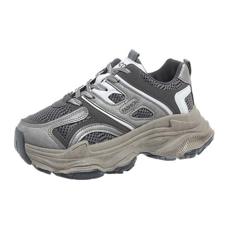 

Ретро кроссовки на толстой подошве, кроссовки для бега на шнуровке, новинка зимы, студенческие модные кроссовки 40 темно-серого