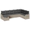 Ensemble de Canapé de Jardin 8 Pièces avec Coussins Gris Clair Poly Rattan, Canapé de Jardin 2 Places avec Coussins Gris 3359031