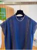 Women's White Lace Cotton Top - 2025 Summer Flutter Sleeve Patchwork Design