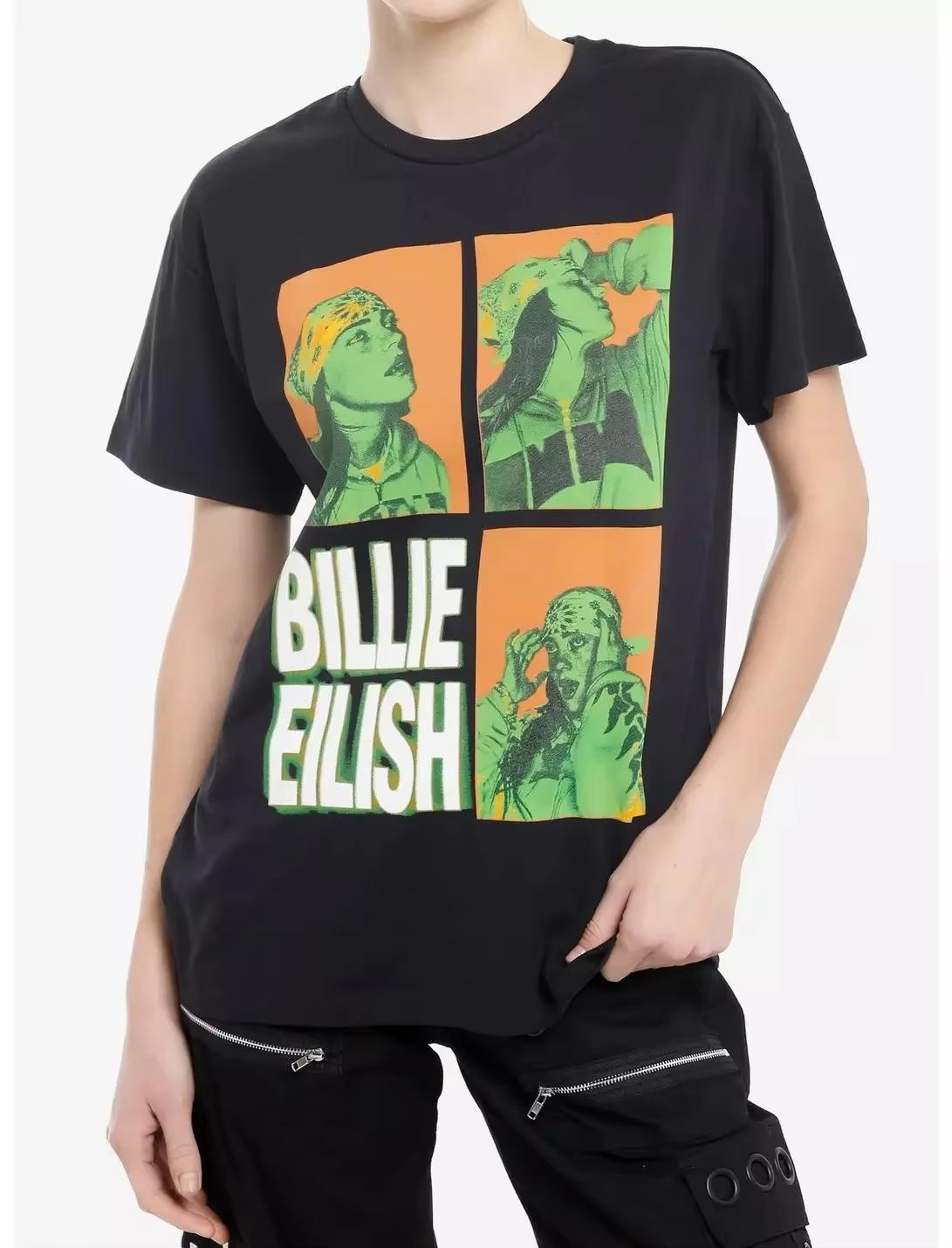 

Unisexs Tshirt Billie Eilish Star Pattern Printed Tshirt 2026 Summer Unisex Women Fashion Cotton Tshirt Casual Harajuku Streetwear 4XL