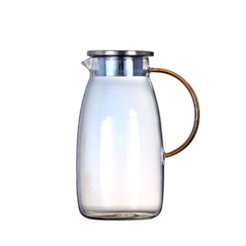 

Новая янтарная бутылка для прохладной воды из высокоборосиликатного стекла для дома, большой емкости, цветной кувшин для сока, чайник для напитков, чайник для прохладной белой воды Colorful pot