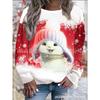 Womens 3D Printed Christmas Sweatshirt Long Sleeve Crew Neck Loose Fit Winter Casual Top