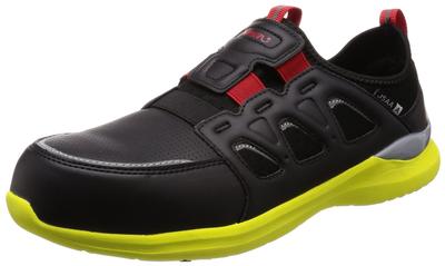 Simon KL517 Professional JSAA Low Size 3E Sneakers, Standard, Slip-Resistant, Lightweight, Sneakers, Reflective, Black/Yellow, 26.5 Cm,