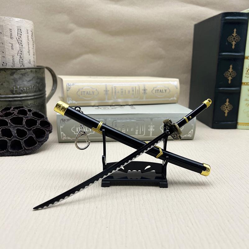 24cm Yubashiri Samurai Sword Roronoa Zoro One OP Piece Anime Peripherals 1:6 Metal WeaponsMiniatures Home Ornament Equipment Toy