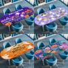 Kitchen Dining Wedding Party Table Cover Hallowmas Oval Table Cover Waterproof Oil-Proof Tablecloth Outdoor Courtyard Home Decor