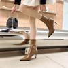 Fashion High-heeled Short Boots Women's Autumn and Winter New Models Show High Temperament Thin-heeled Pointed Short Boots Thin Boots European and Ame