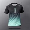 summer breathable and comfortable round neck T-shirt with letter printed pattern for outdoor running, casual and dry top