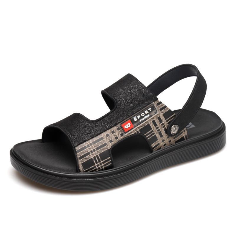 

Модные дизайнерские новые кожаные сандалии на платформе для отдыха на открытом воздухе для мужчин, модные повседневные мужские тапочки на мягкой подошве 44