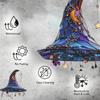 Halloween 2D Acrylic Witch Hat Hanging Decoration With Moon And Star Dangles, Window Ornament