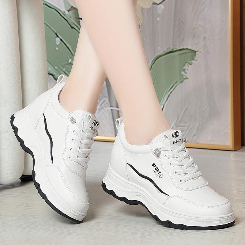 Women Water Proof Solid Comfort Sneakers Breathable Sports Shoes Outdoor Walking Flats Spring Casual Soft Leather Shoes 2025