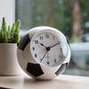 Kreativer fußballförmiger Wecker, geräuschloser Betrieb ohne Ticken, geeignet für den Außenbereich, Foto-Requisiten, Festivaldekorationen,