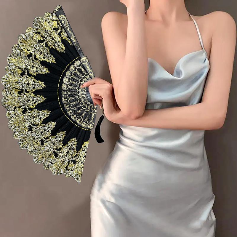 1PC Classica Gift Plastic Dance Performance Folding Colorful New Chinese Style Ancient Style Fan Elegant Carved Photography