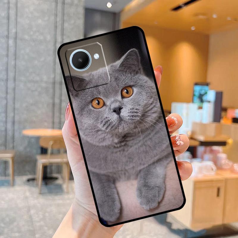 British Shorthair Cat Case For Realme C55 C33 C31 C35 C30 C11 C15 C25s C21Y GT Neo 5 3T 2T 8 9 10 11 Pro Plus