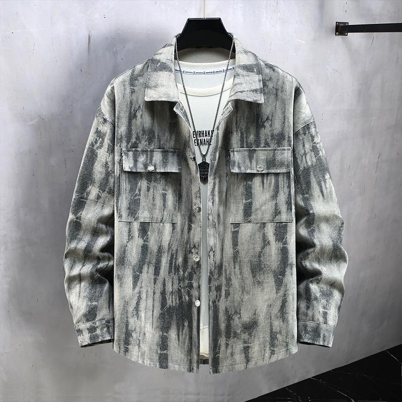 2025 Trendy Men's Plus Size Denim Jacket - Autumn Casual Workwear Loose Lapel Top