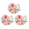 3Pcs Girl Hairpin Macaron Colors Palette Shape Resin Hair Clip Stable