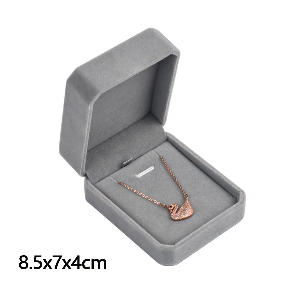 Beige Velvet Octagon Jewelry Box Necklace Pendants Bracelets Box Rings Earrings Box Jewelry Storage Display Jewelry Package Case