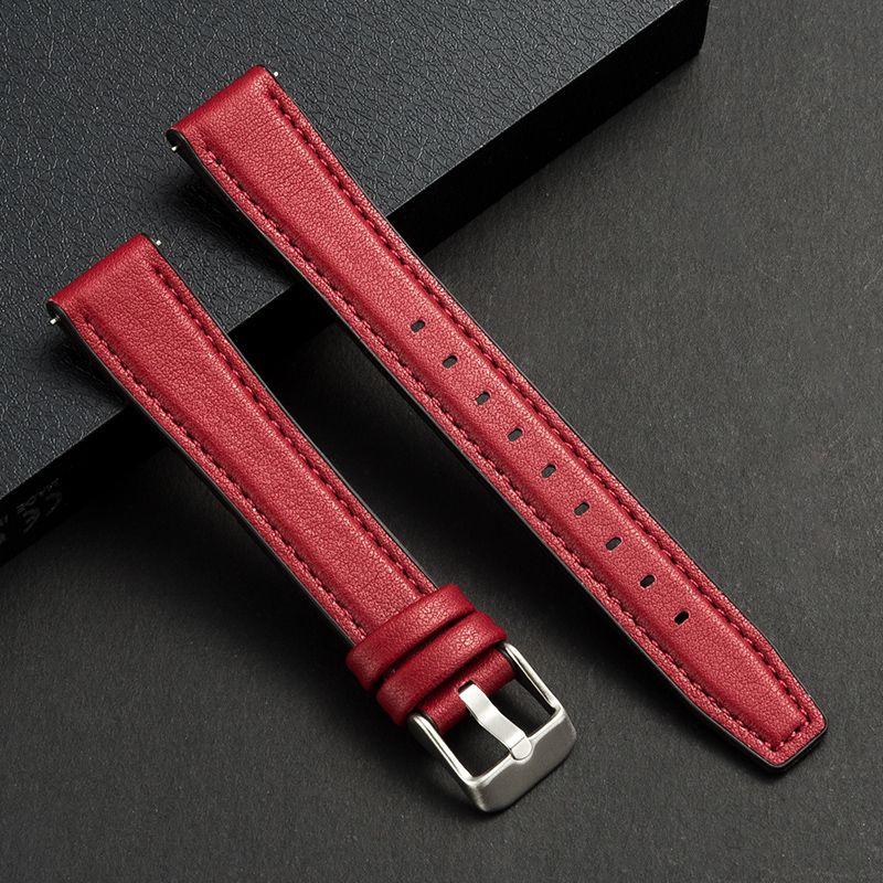 10mm 12mm 14mm 16mm Silikonlapp Klockarmband - Snabbfäste Silikon med Läder Klockarmband Spänne Universellt Klockarmband