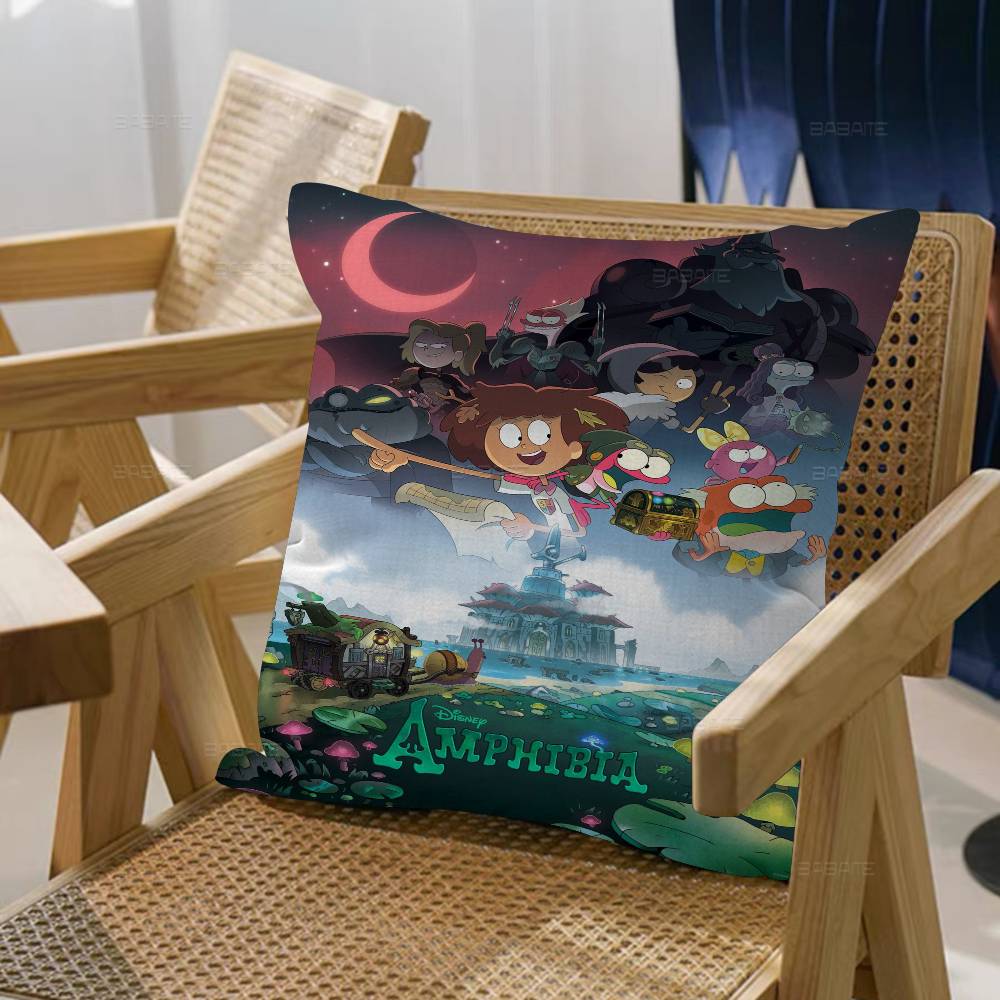 

A-Amphibia Movie Office Cushion Pillowcase Car Cushion Cover45X45CM Lumbar Pillowcase Sofa Pillowcover 12x12Inch