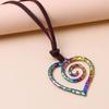 Vintage Heart Necklace Female Temperament Collarbone Chain Korean Student Adjustable Chain Jewelry Gift for Women Girls