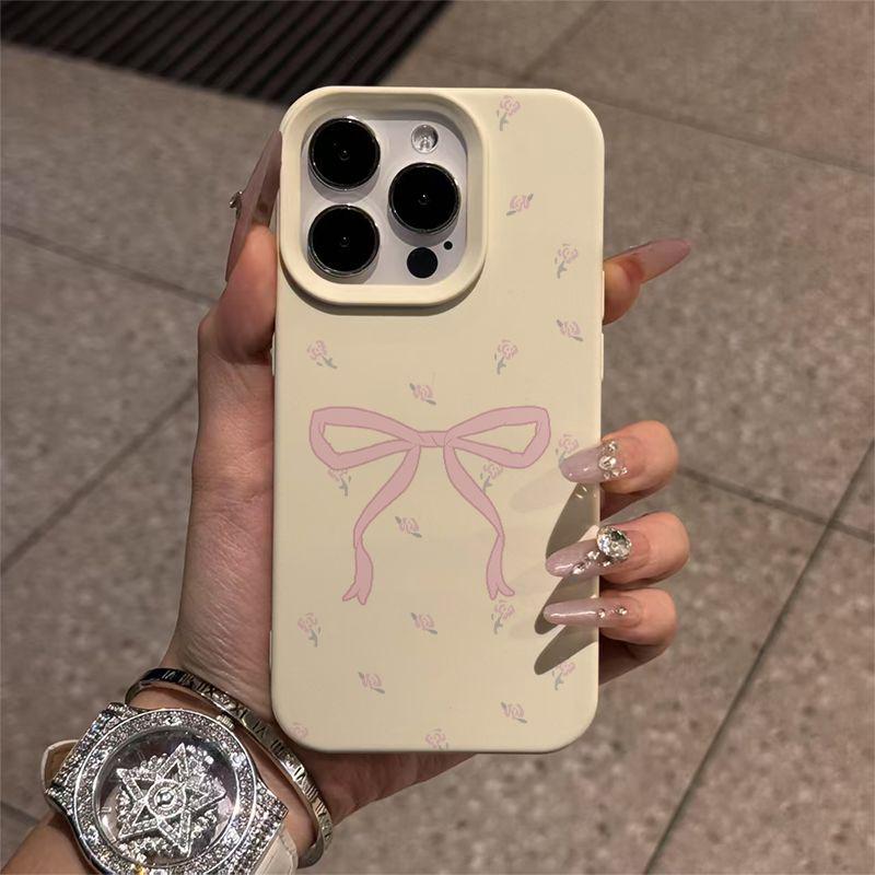 

Creative Pink Bow Mochi Shell for iPhone 11/12/13/14/15/16/17, Girly Ins Style iPhone 13