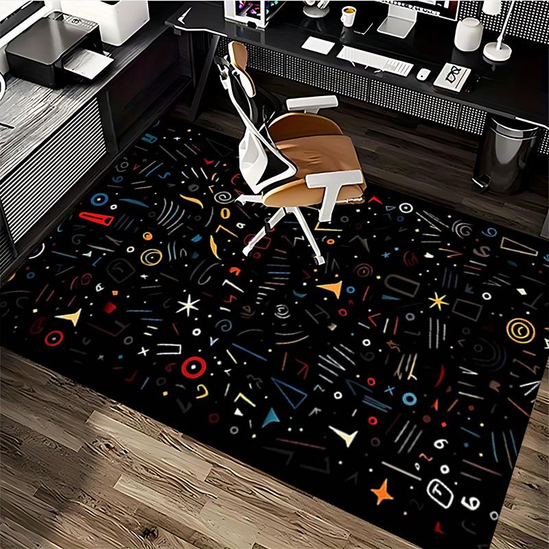 1pc Office Chair Mat with Festive Starry Sky Design - Non-Slip Carpet for Home and Office Use, Suitable for All Seasons.P042