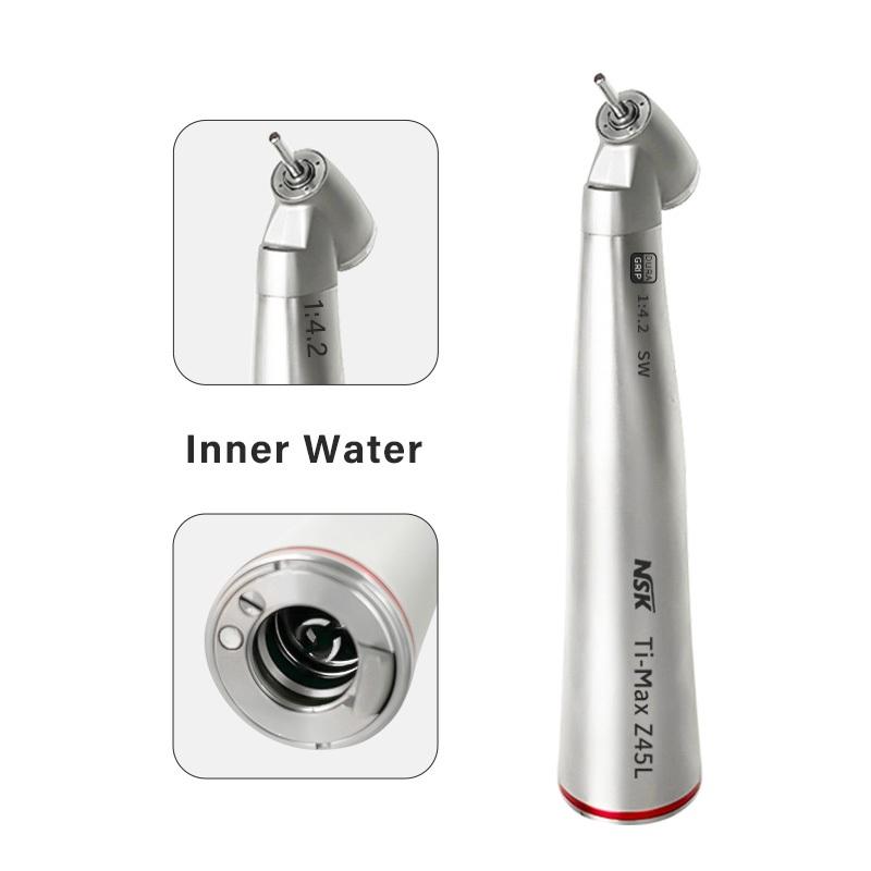 

Niceden Z45L 1:4.2 Низкоскоростной наконечник с распылителем воды, наконечник с электромотором E-типа, наконечник 1 - 4.2, угловой наконечник Inner water