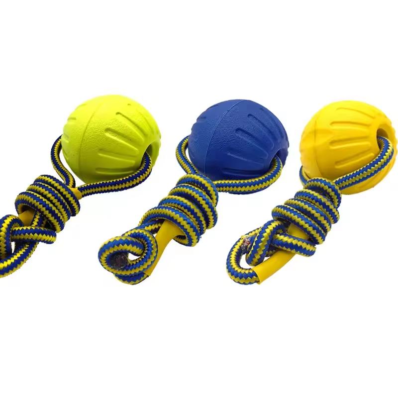 7/9cm Pet Balls Toy with Rope Interactive Outdoor Fitness Training Toys EVA Dog Chew Ball Toys Pet Summer Floating Toy