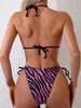 Sexy Striped Micro Bikini Women Swimsuit Female Halter Swimwear Thong Bikinis Set Two-piece Beachwear Bathing Suit