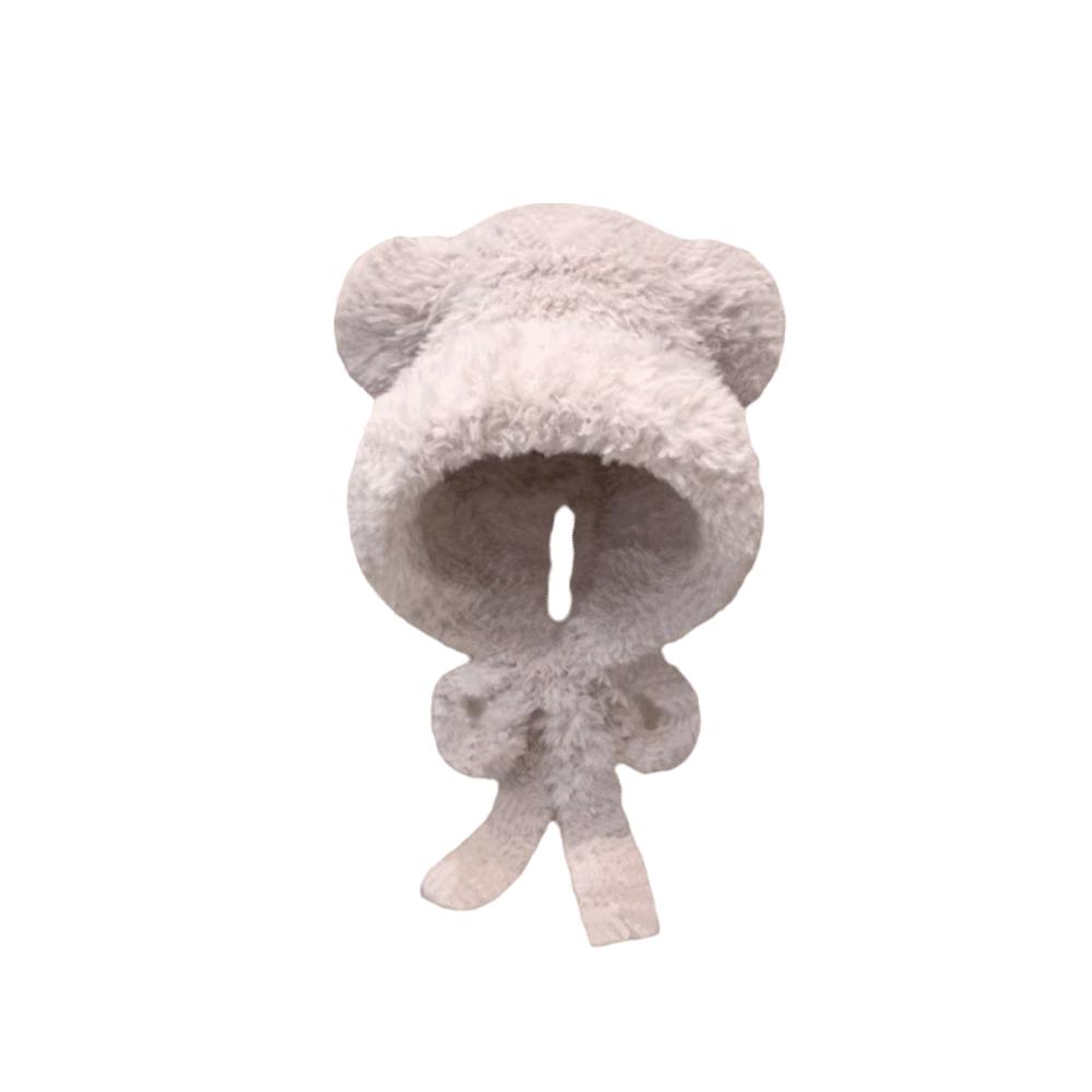 Cold-proof Knitted Woolen Hat Bear Ear Ear Protection Cap Fashion Beanies Cap  Outdoor