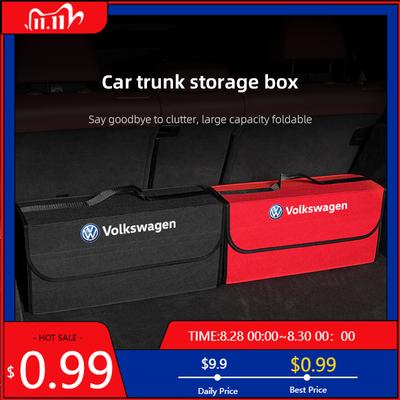 VW GTI GOLF 2026 Hot For VW VOLKSWAGEN Car Logo Large Space Foldable Storage Box Car Trunk Travel Bag For Volkswagen VW RLine R
