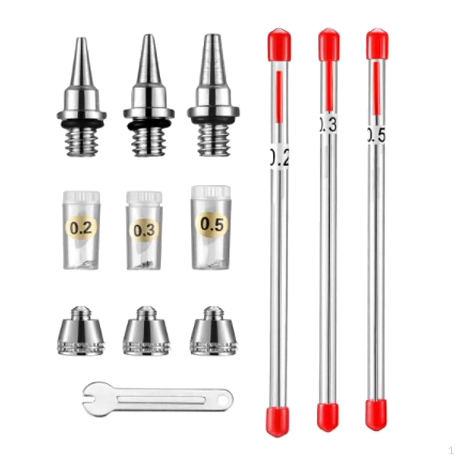 

10 Pieces Airbrush Nozzle Caps Kit with Wrench Replacement Parts for Sprayer