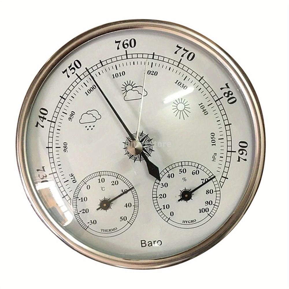 3 In 1 Indoor Climate Monitor Large Display Temperature and Humidity Gauge  Household
