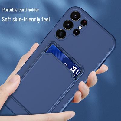 Samsung S25 Ultra Soft Silicone Card Holder Phone Case for Note 20 Ultra