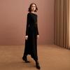 Sancai High-Neck A-Line Knit Midi Dress