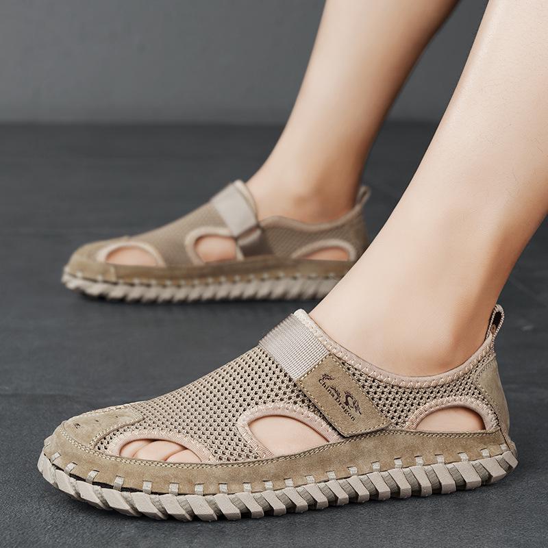Men's Plus Size Breathable Mesh Closed-Toe Summer Sandals