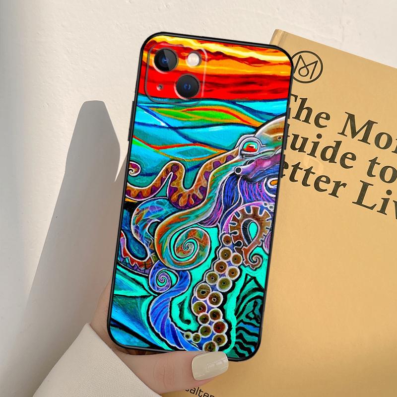 

Эстетический чехол Octopus Ocean для iPhone 13 12 Mini 11 14 Pro Max 6S 8 7 Plus SE 2022 2020 X XS Max XR задняя крышка iPhone XS MAX