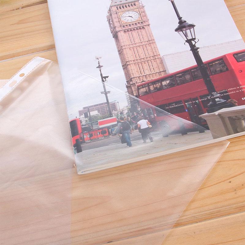 A4 100pcs Transparent Plastic Punched Pockets Folders Filing Thin 11Holes Loose Leaf File Storage Documents Sheet Protectors