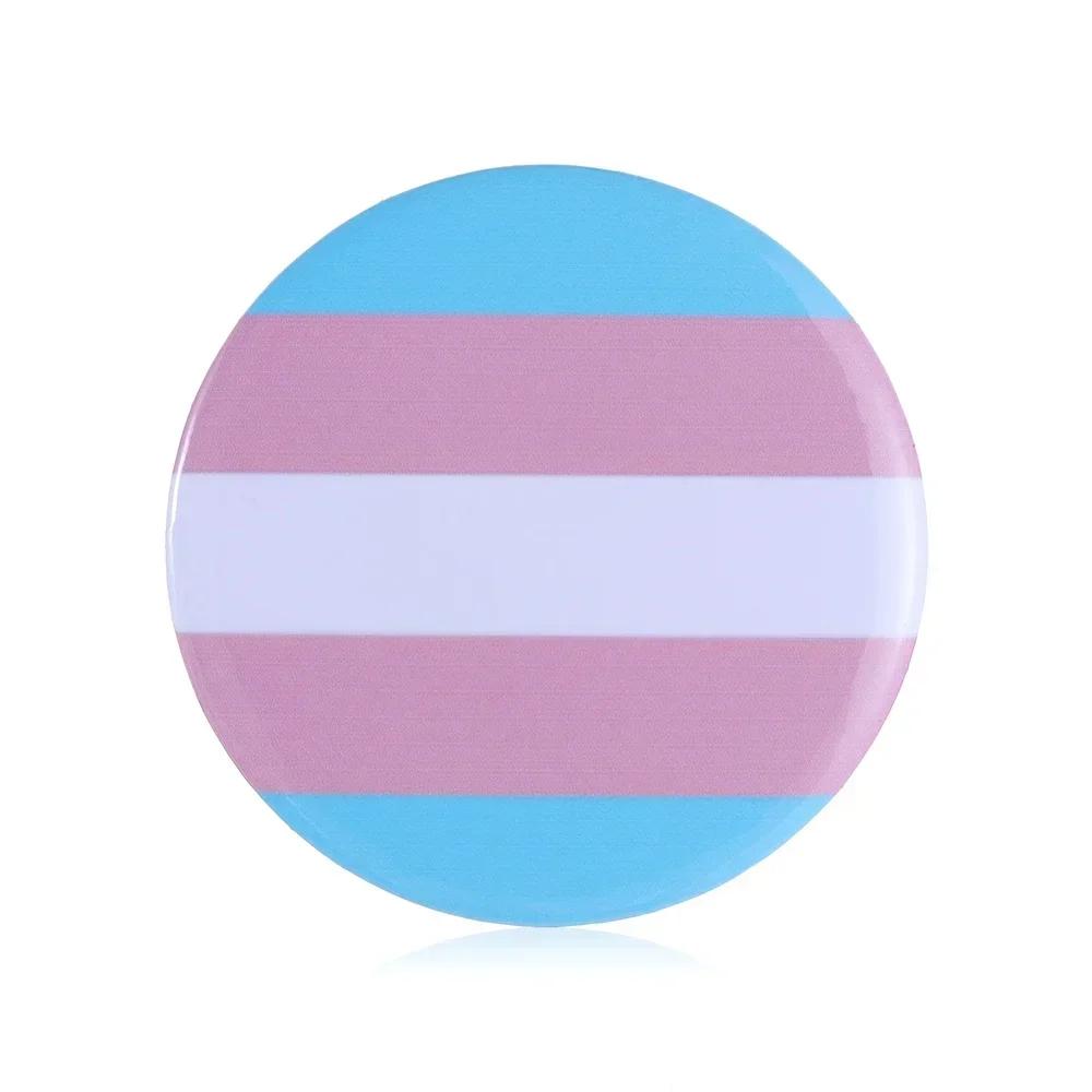 Round/Square Pride Rainbow Gay Pins Flag Tinplate Badge Support Gay Lesbian Bisexual Transgender Symbol Pin Icons Brooch