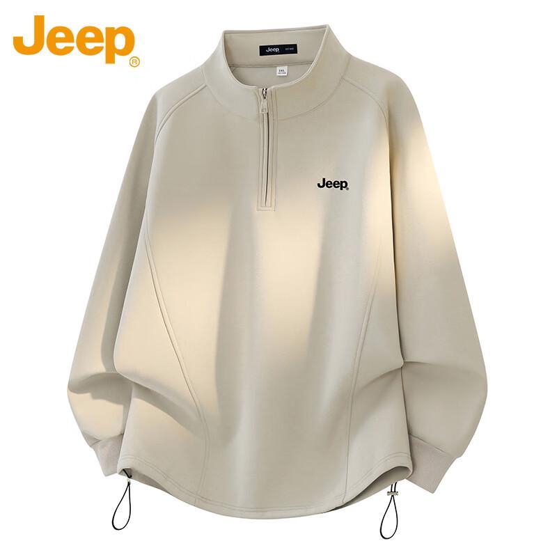 JEEP Men s Stand Collar Quarter-Zip Pullover Sweatshirt XL