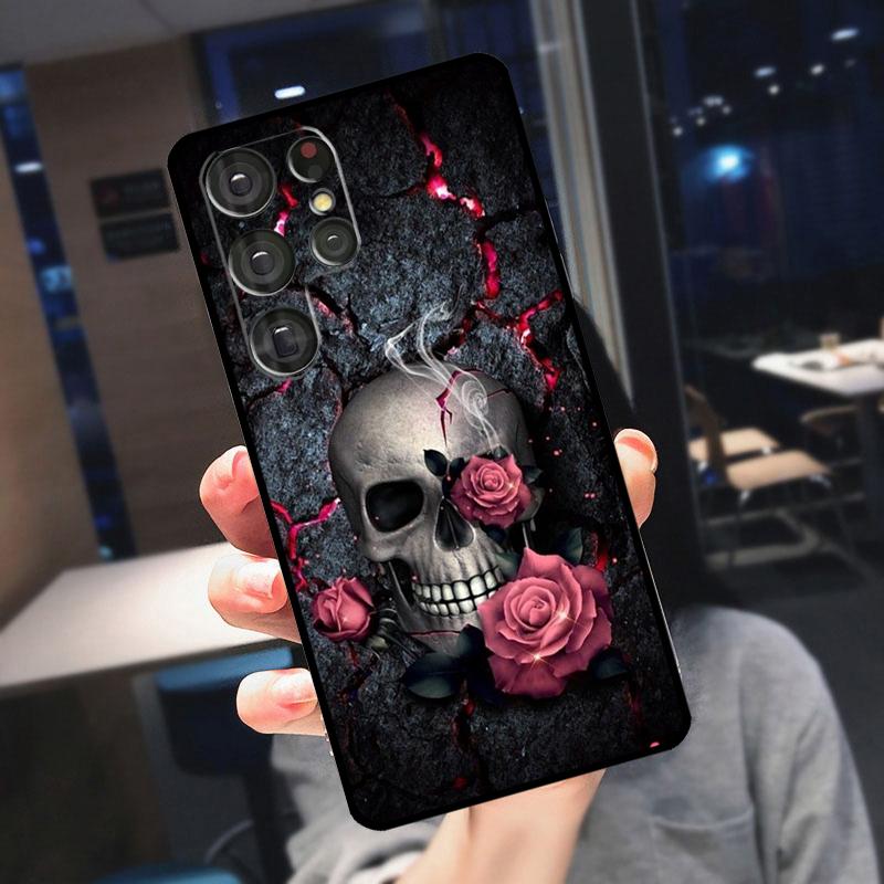 Gothic Fashion Skull Cover For Samsung Galaxy S25 Ultra S24 S22 S21 S23 Plus S20 FE S9 S10 S24 FE Phone Case